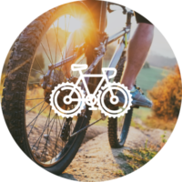 Riding a bike in gravel