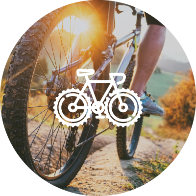 Riding a bike in gravel