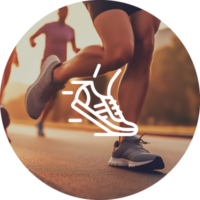 People running in a road running race